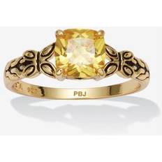 Jewelry Easy Street Women's Cushion Cut Birthstone Ring In Gold-Plated Sterling Silver in November Size 10