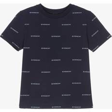 Givenchy Boys Navy Blue Cotton 4G Logo T-Shirt