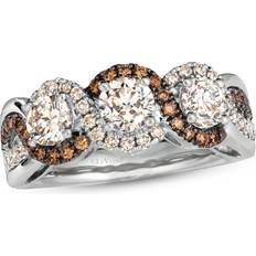 Brown Rings Le Vian Diamond Ring 5/8 ct tw Round Platinum Silver 7.0