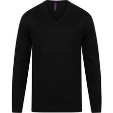 Cashmere - Sweatshirts Jumpers Henbury Acrylic V Neck Sweatshirt - Black