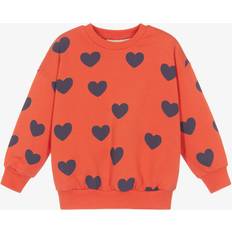 Orange Overdele Mini Rodini GOTS Hjertemønstret Sweatshirt Rød