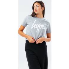 girls grey marl script crop t-shirt