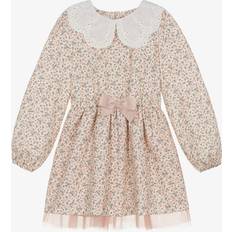 Sportswear Garment Dresses Children's Clothing Jamiks Girls Ivory Floral Print Cotton Dress