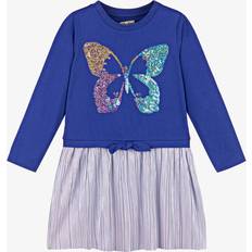 Hatley Girls Blue & Silver Sequin Butterfly Dress