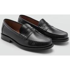 Mango Loafers Mango Aged-leather loafers black Man MANGO MAN Black