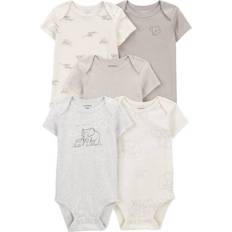 Carter's Baby's Short-Sleeve Bodysuits 5-pack - Ivory/Grey