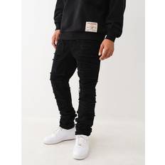 True Religion Men's Rocco Distressed Stacked Jean Body Rinse Black