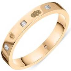 Rose Gold Rings C. W. Sellors 9ct Rose Gold 0.09ct Diamond King's Coronation Hallmark Princess Cut 3mm Ring