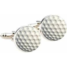 Bassin and Brown Round Golf Ball Cufflinks White