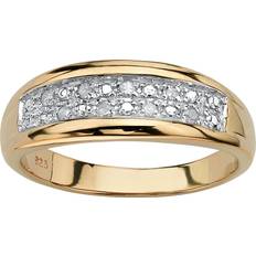 PalmBeach Sold by:Men Pave Diamond Wedding Band 1/8 TCW in 18k Gold-Plated or Platinum-Plated Sterling Silver