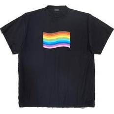 Balenciaga T-shirts Balenciaga Rainbow Flag Inside-Out T-Shirt Oversized Black Unisex Main Fabric: 100% Cotton Trimming: 95% Cotton, 5% Elastane