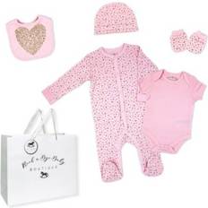 9-12M Nightwear 3 Stories Trading Company Baby Girls 5-pc.Layette Set, 3-6 Months, Pink 3-6 Months