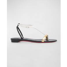 Christian Louboutin Multicolored Shoes Christian Louboutin Athinita Colorblock T-Strap Red Sole Sandals MULTI 11.5B 41.5EU