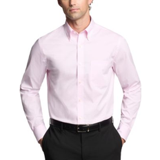 Pink Shirts Tommy Hilfiger Men's Regular Fit Wrinkle Resistant Stretch Dress Shirt Pink Solid 17.5 36/37