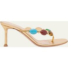 Gianvito Rossi Sandalen Gianvito Rossi Shanti Embellished Leather Thong Sandals -