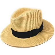 Natural - Unisex Hats Straw Fedora Summer Hat Natural 57cm