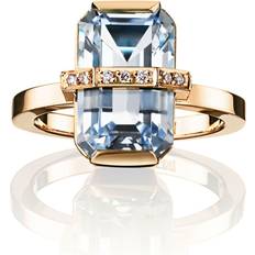 Efva Attling Blå Ringar Efva Attling Little Bend Over Ring Aquamarine 17.25 MM GULD