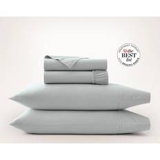 Boll & Branch Percale Hemmed Sheet Set, Queen Drap Bleu