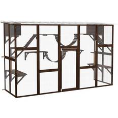 Pets Pawhut Catio Playground Cat Window Box Outside Enclosure, Cat House with Protection Roof