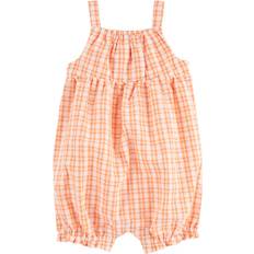 Children's Clothing Carter's Baby Boys Gingham Seersucker Romper Orange Newborn