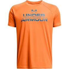 Under Armour Boys' UA Tech Split Wordmark Short Sleeve Orange YMD