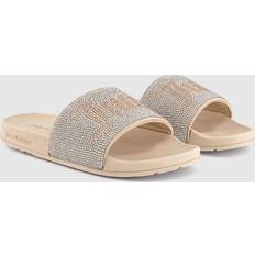 Juicy Couture Womens Donna Diamante Slides Brazilian Sand Natural