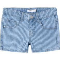 Barnkläder Name It Light Blue Denim Stripe Rose Regular Denim Shorts