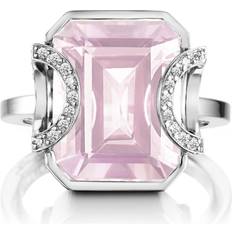 Efva Attling Rosa Smycken Efva Attling Little Magic Star Ring Rose Quartz. 16.25 MM VITGULD