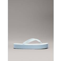 Calvin Klein Flip-Flops Calvin Klein Jeans Women's Beach Sandal Flatform MONOLOGO YW0YW01617 Flip Flop, Blue Dusk Blue/Bright White