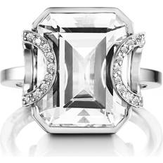 Efva Attling Kristall Smycken Efva Attling Little Magic Star Ring Crystal Quartz 19.25 MM VITGULD