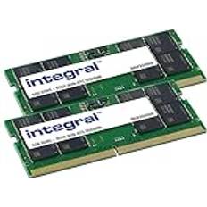 Integral 64GB DDR5 SO-DIMM RAM Kit 2x 32GB 5200MT/s PC5-41600 Unbuffered Non-ECC 1.1V CL46 Laptop/Notebook/Macbook/Tablet/NUC/NAS Memory Module