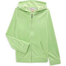 Children's Clothing Juicy Couture Girls' Plush Velour Full-Zip Hoodie Paradise Green