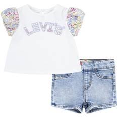 Levi's S Other Sets Levi's Baby Girls Floral Sleeve Top and Shorts Set Sugar Swizzle 24M