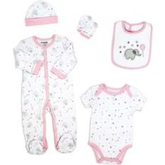 9-12M Nightwear Tendertyme Stories Trading Company Baby 5-pc.Layette Set, Newborn-3 Months, Pink Newborn-3 Months