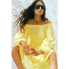 H&M Ladies Yellow Smock-topped off-the-shoulder dress