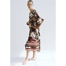 Long Dresses - Women H&M Ladies Orange Tie-belt kaftan dress