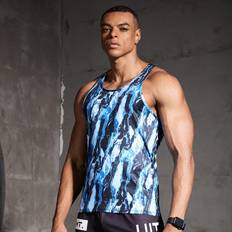 Men - Multicoloured Tank Tops Shein Mens Tie Dye Print Summer Sleeveless Sports Tank Top Round Neck