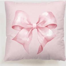 Romwe pc Simple HandPainted Romantic Pale Pink Large Bow Pattern No Cushion Cover Multicolour (40.6x40.6cm)
