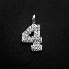 Charms & Pendants GLD Solid Gold Number Pendant, 10k Solid White Gold