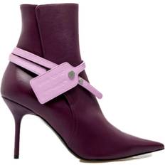 Off-White Boots Off-White Stilig Svart Skinnstøvler Purple