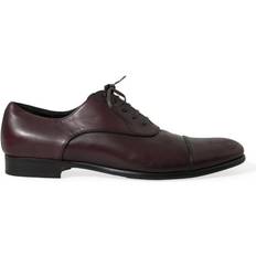 Rød Derby Dolce & Gabbana Bordeaux Læder Herre Sko 44, Bordeaux, Color_Bordeaux, Formal Men Shoes, Herre, Lace up, Loafers, Material: Leather, Mokkasiner, Sko