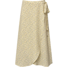 Midi Skirts - Yellow A View Peony Wrap Skirt - Light Yellow