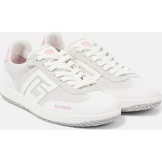 Balmain Dam Sneakers Balmain Swan leather-trimmed suede sneakers white