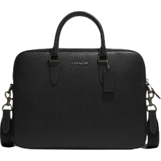 Black - Leather Briefcases Coach Liam Compact Brief - Gunmetal/Black