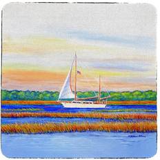 Rubber Coasters Betsy Drake Marsh Sailing Coaster 4