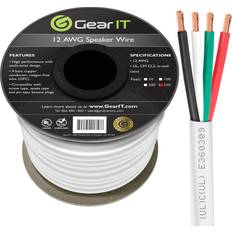 GearIT 12 AWG In Speaker Wire 4-Conductor Bi-Wire Cables CL2