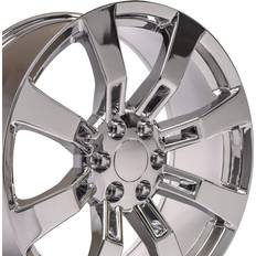 OE Wheels LLC 22 inch Rims Fit pre-2019 Silverado Sierra pre-2021 Tahoe Suburban Yukon Escalade CA82 22x9 Chrome Hollander 5409