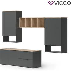 VICCO 387079326308 Anthracite Sonoma Oak Lagerschrank 60x100cm 5Stk.