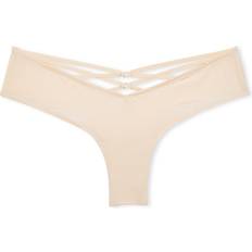 Victoria's Secret Strappy Back High Leg Cheeky Panty - Beige