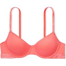 PINK Wear Everywhere Unlined Demi Bra - Crazy For Coral